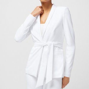White House Black Market White Belted Blazer